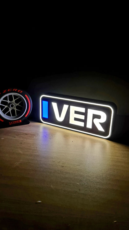 Gepersonaliseerde Redbull Max Verstappen F1 Led Light Box met F1 3-letternamen