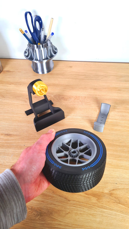 Customizable F1 WET Tyre - Wheel Replica — Blue Edition 2026