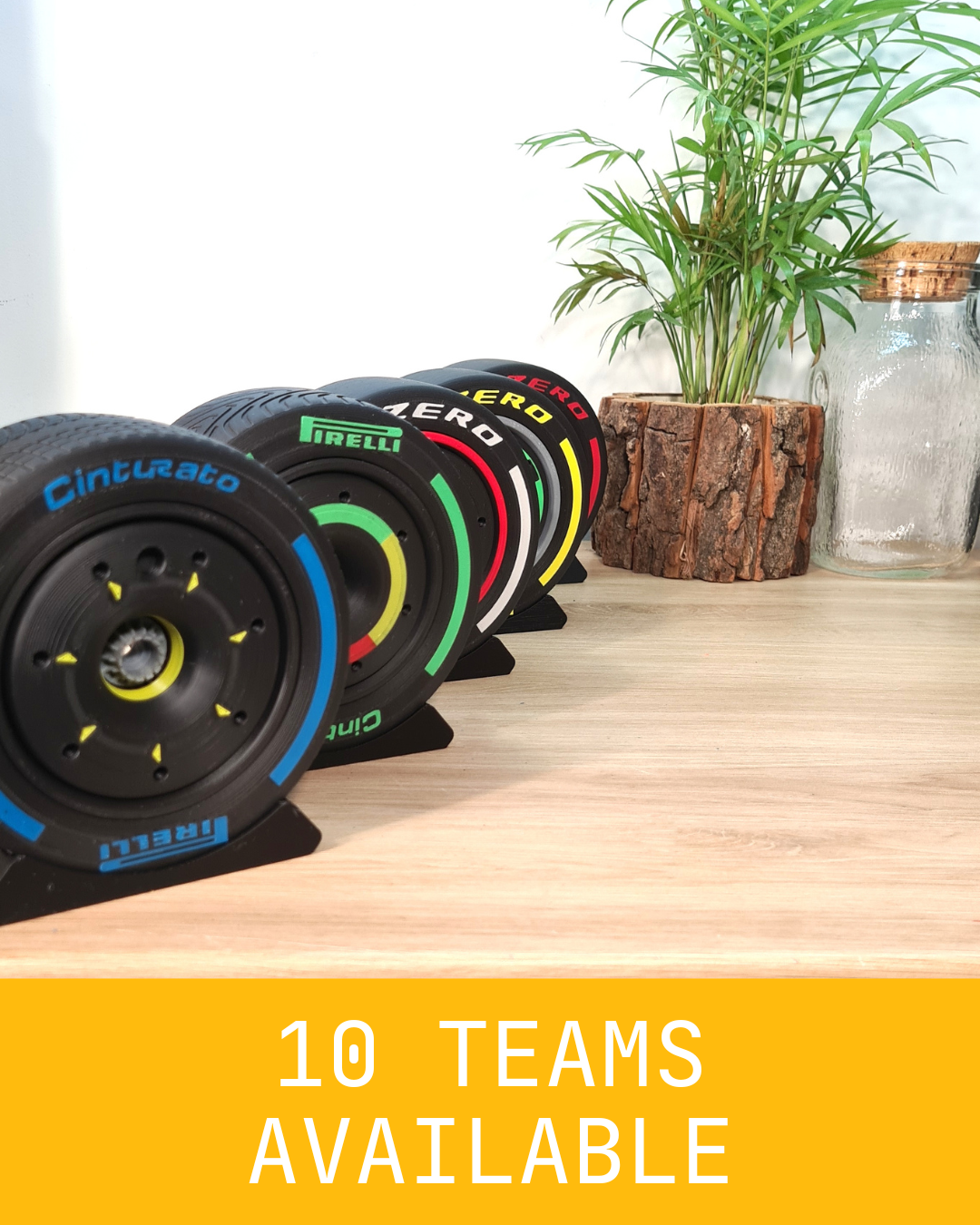 Customizable Stake Sauber F1 Tyre, Rim Cover and Nut - 5 VERSIONS