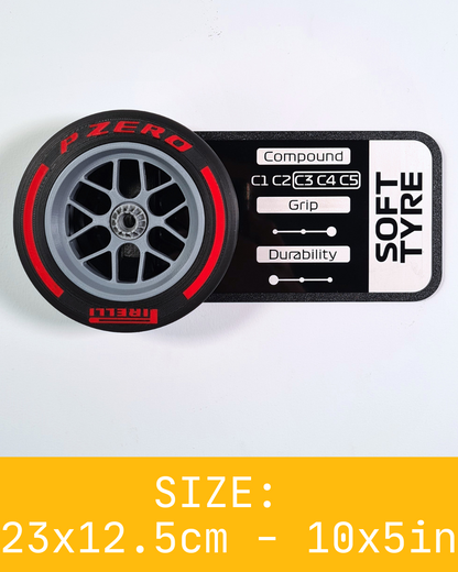 F1 Tyre and Rim Replica WITH specs panel - Medium
