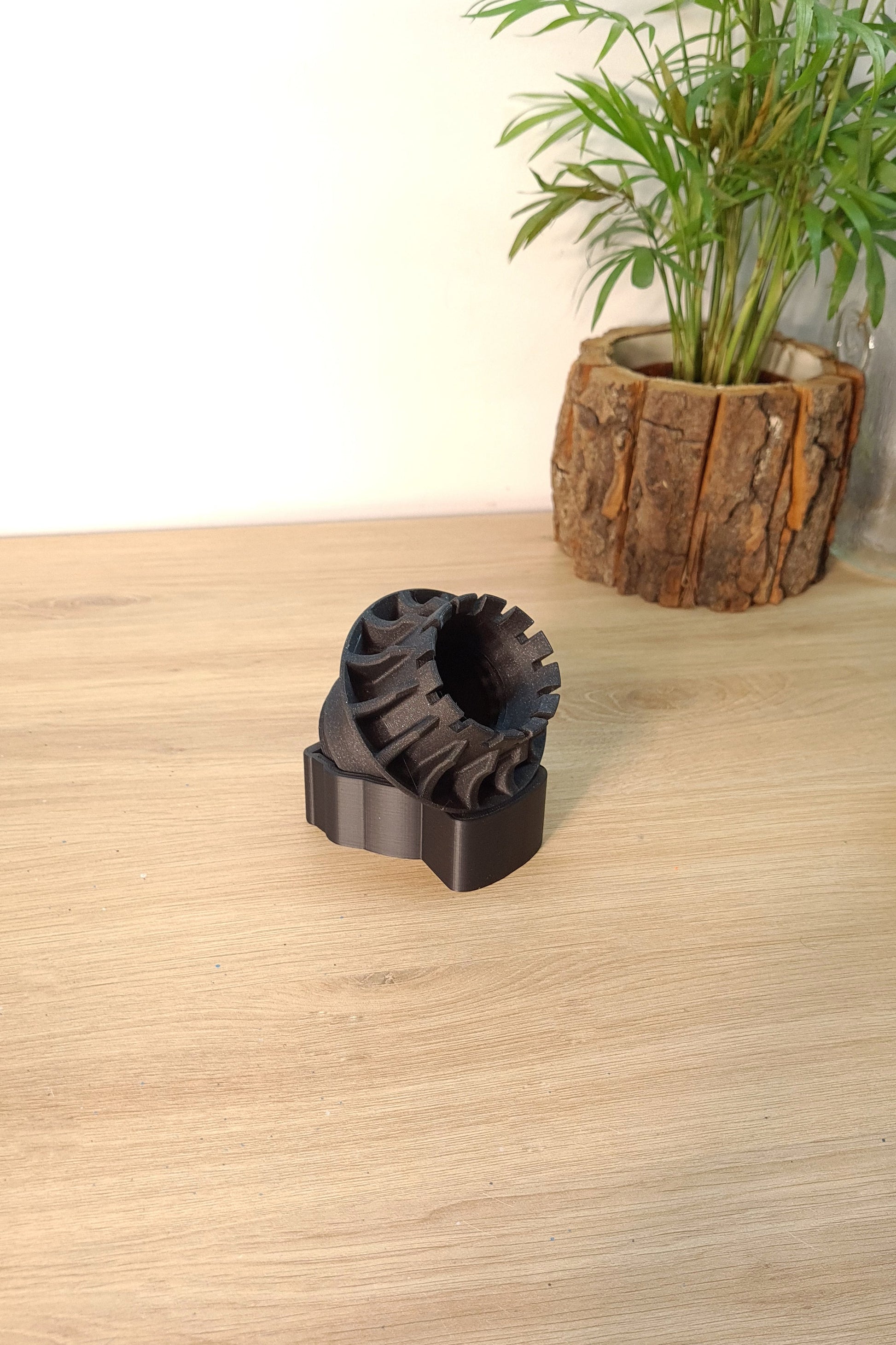 Black 3D printed F1 turbocharger engine replica display model, perfect F1 fan gift.
