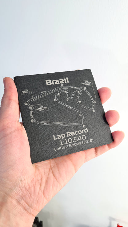 Dessous de verre circuit Formule 1 Brésil - 10x10cm