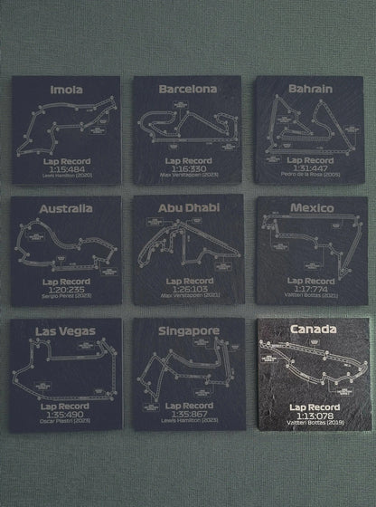 Formula 1 tracks glass coasters - 10x10cm - MyLoveForCars