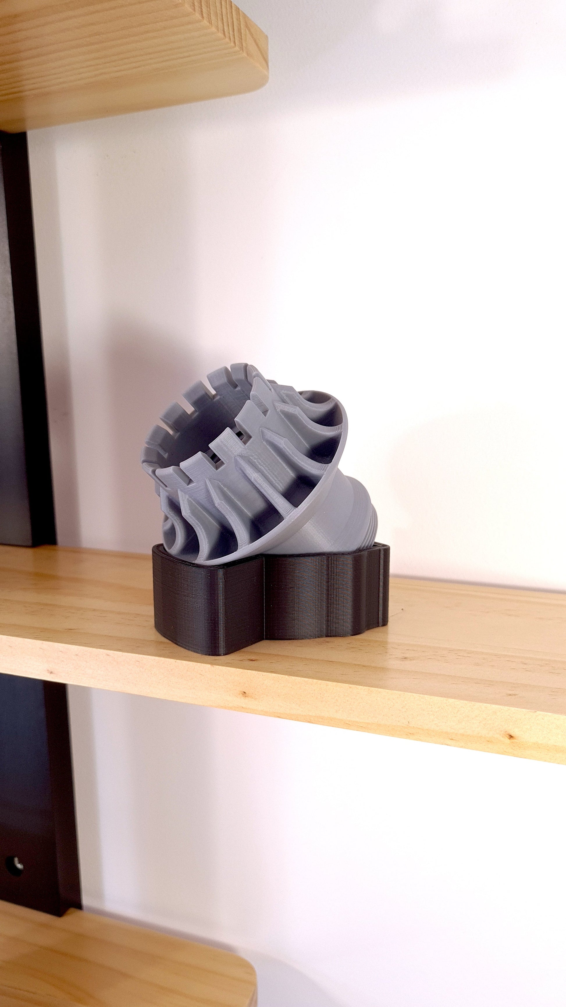 Grey F1 wheel nut replica 3D printed display model, Formula 1 motorsport fan gift