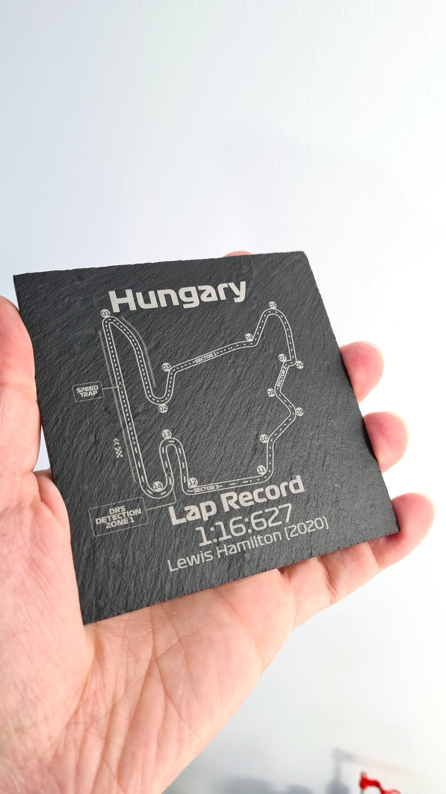 Posavasos de vidrio de la pista de Fórmula 1 de Hungría - 10x10cm