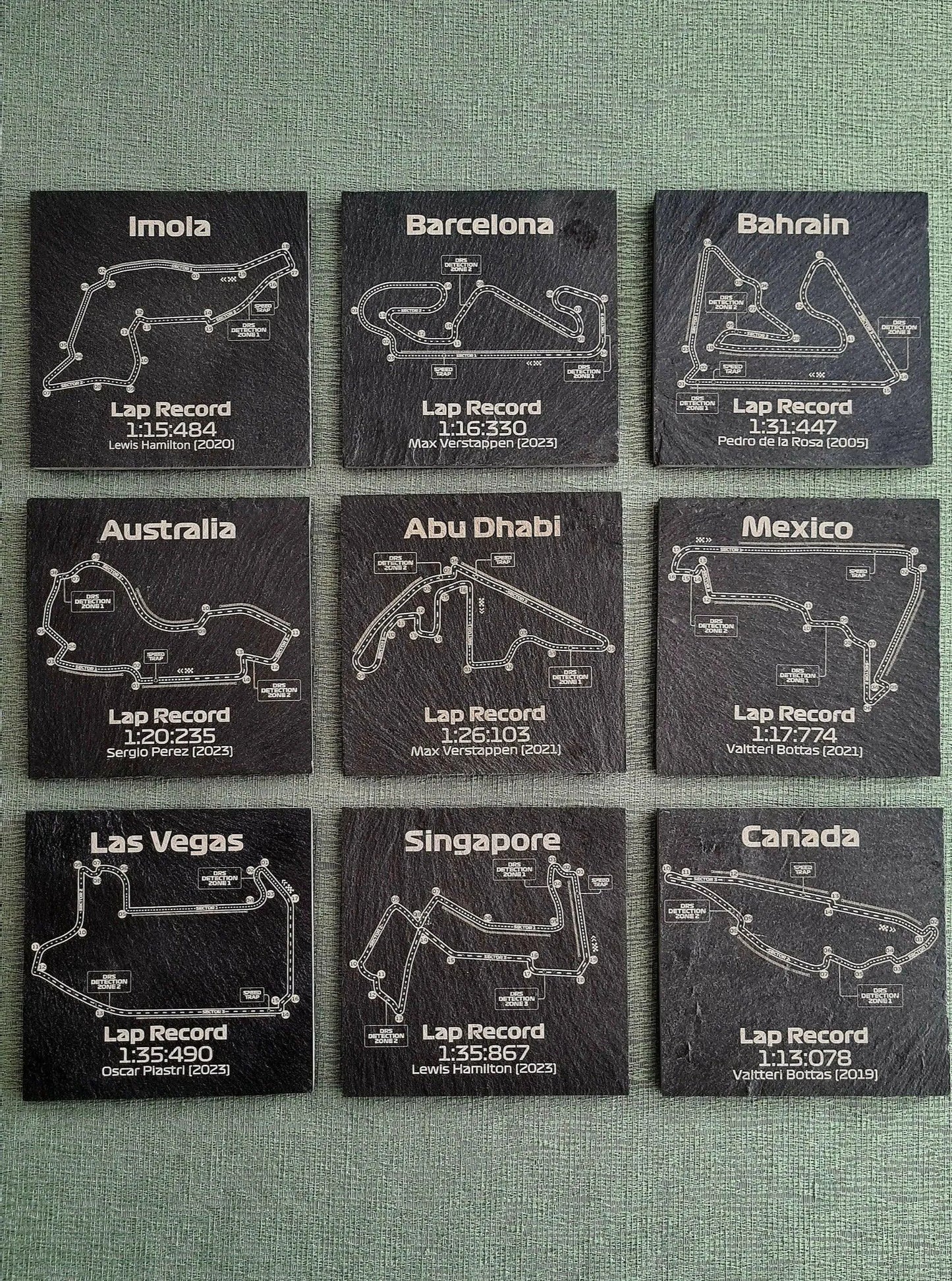 Singapore Formula 1 track glass coasters - 10x10cm - MyLoveForCars