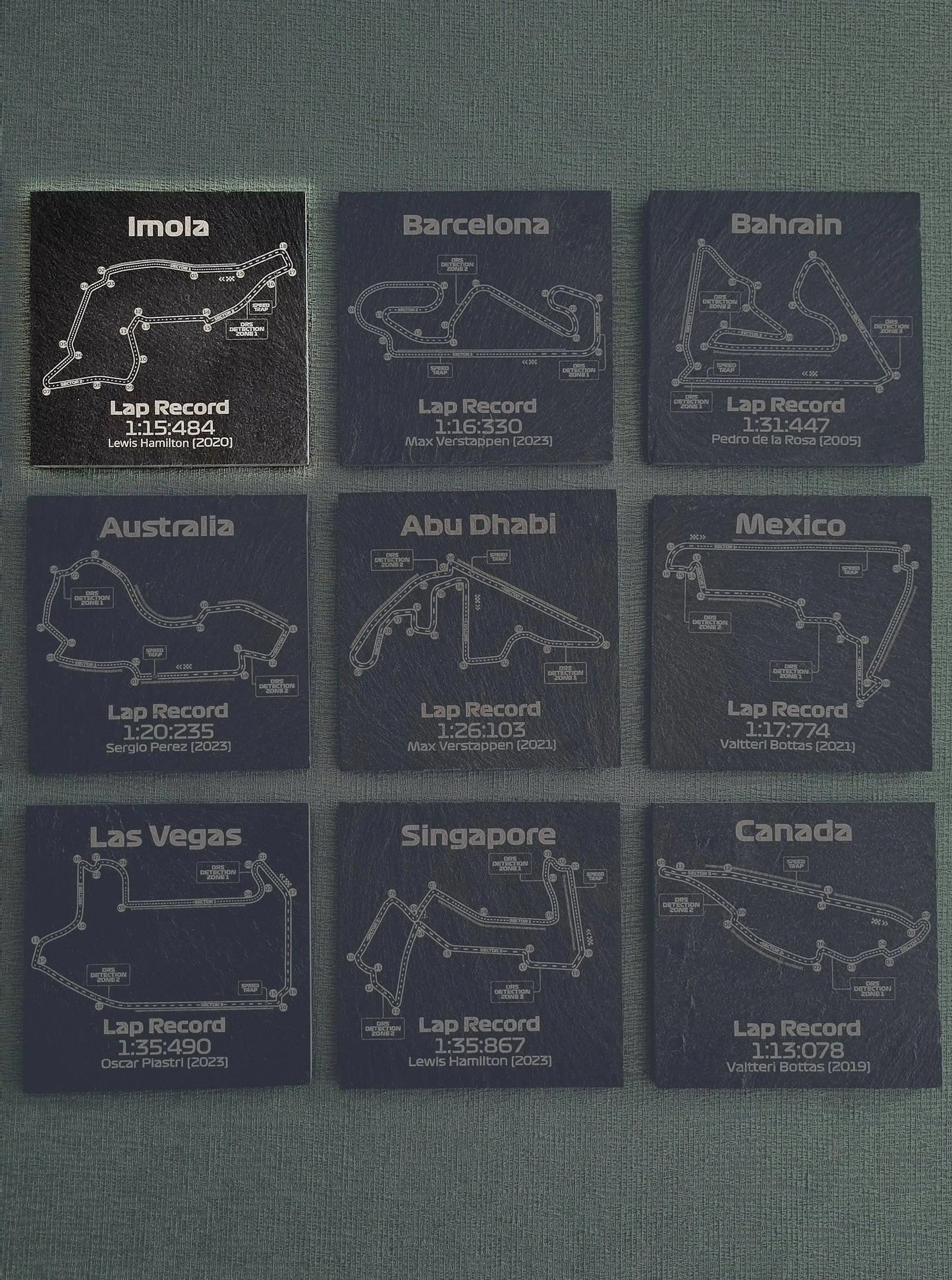 Imola Formula 1 track glass coasters - 10x10cm - MyLoveForCars