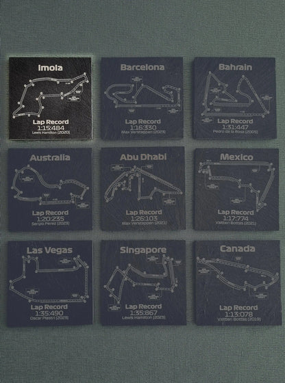 Imola Formula 1 track glass coasters - 10x10cm - MyLoveForCars