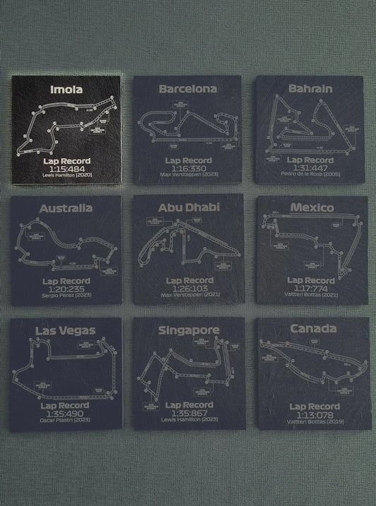 Imola Formula 1 track glass coasters - 10x10cm - MyLoveForCars