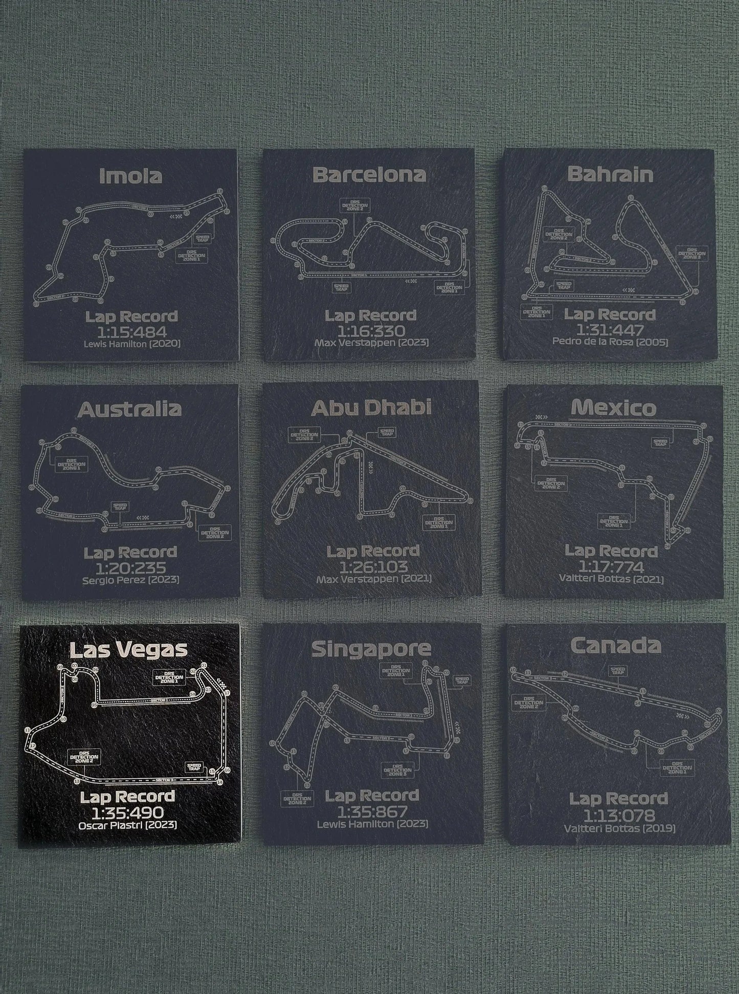 Formula 1 tracks glass coasters - 10x10cm - MyLoveForCars