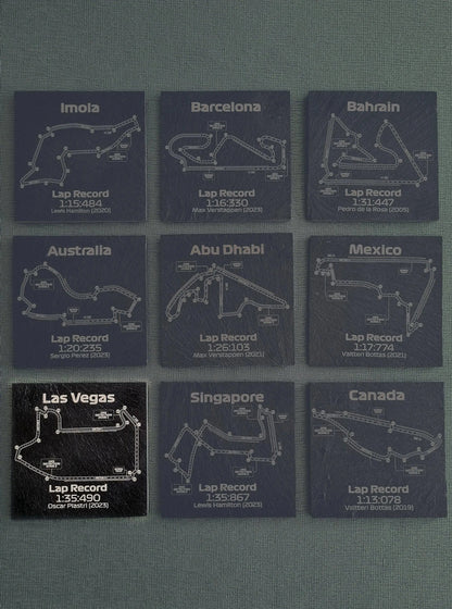 Formula 1 tracks glass coasters - 10x10cm - MyLoveForCars