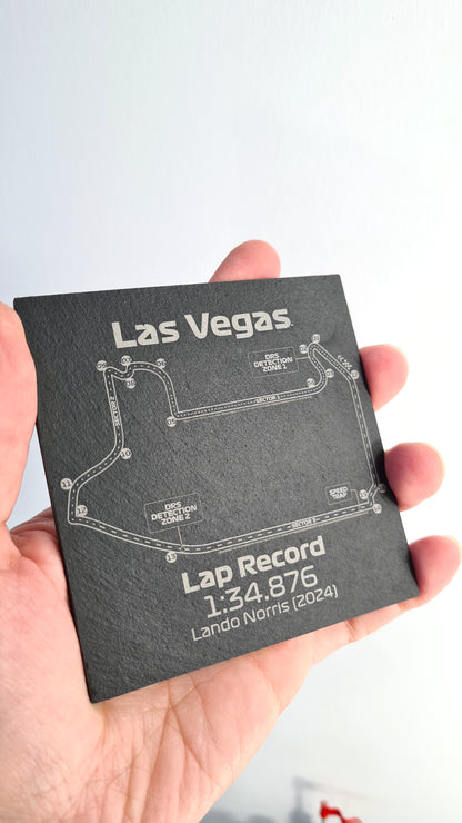Las Vegas Formula 1 track glass coasters - 10x10cm