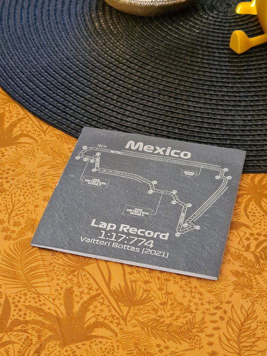 Mexico Formula 1 track glass coasters - 10x10cm - MyLoveForCars