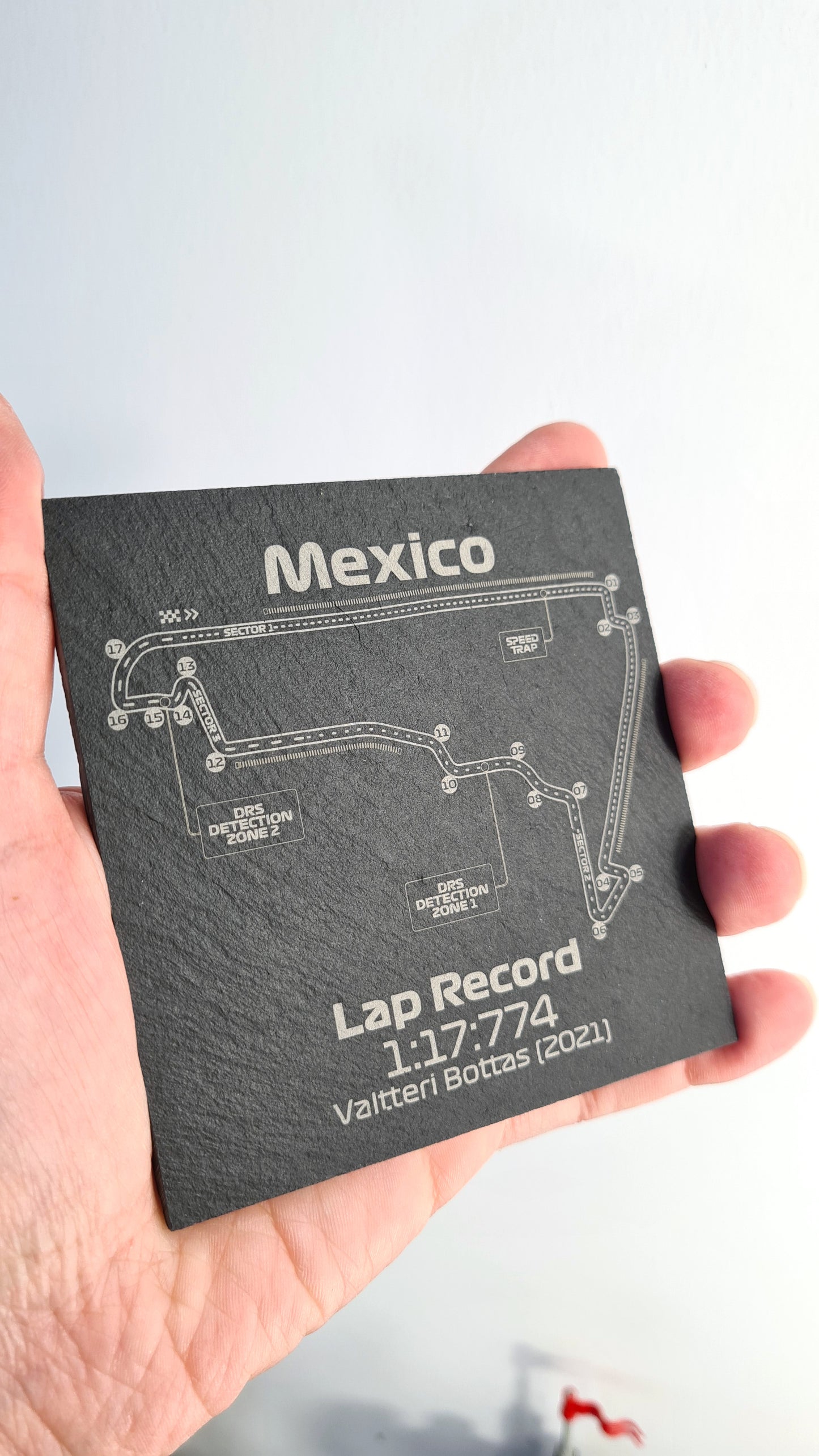 Mexico Formula 1 track glass coasters - 10x10cm