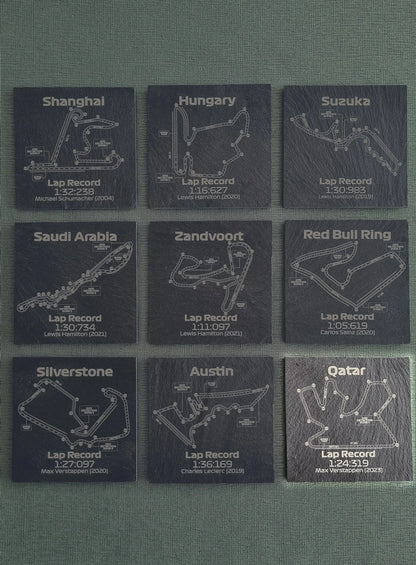 Formula 1 tracks glass coasters - 10x10cm - MyLoveForCars