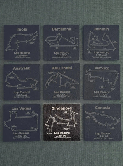 Formula 1 tracks glass coasters - 10x10cm - MyLoveForCars