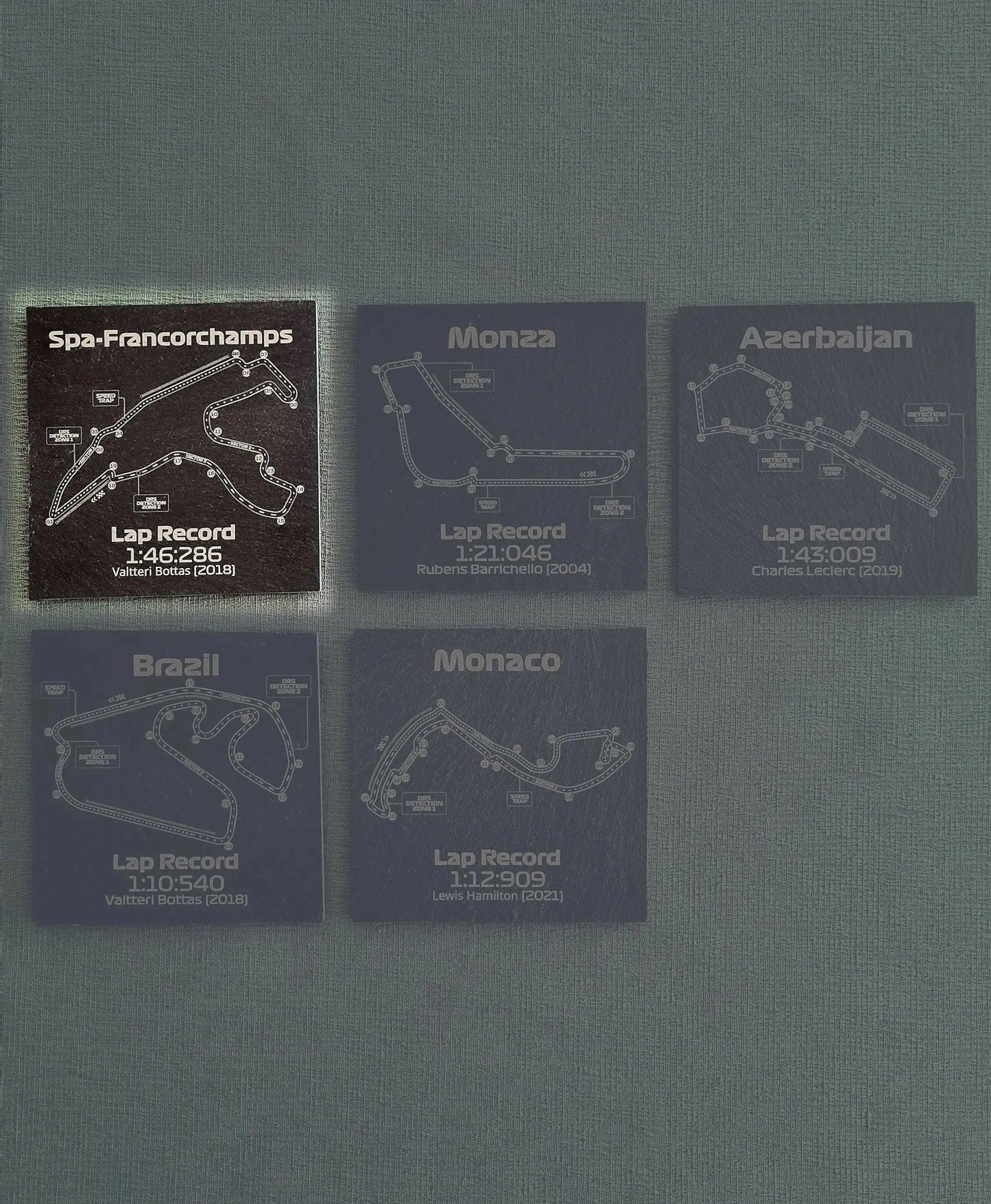 Formula 1 tracks glass coasters - 10x10cm - MyLoveForCars