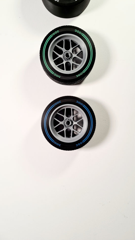 Customizable F1 WET Tyre - Wheel Replica — Blue Edition 2026